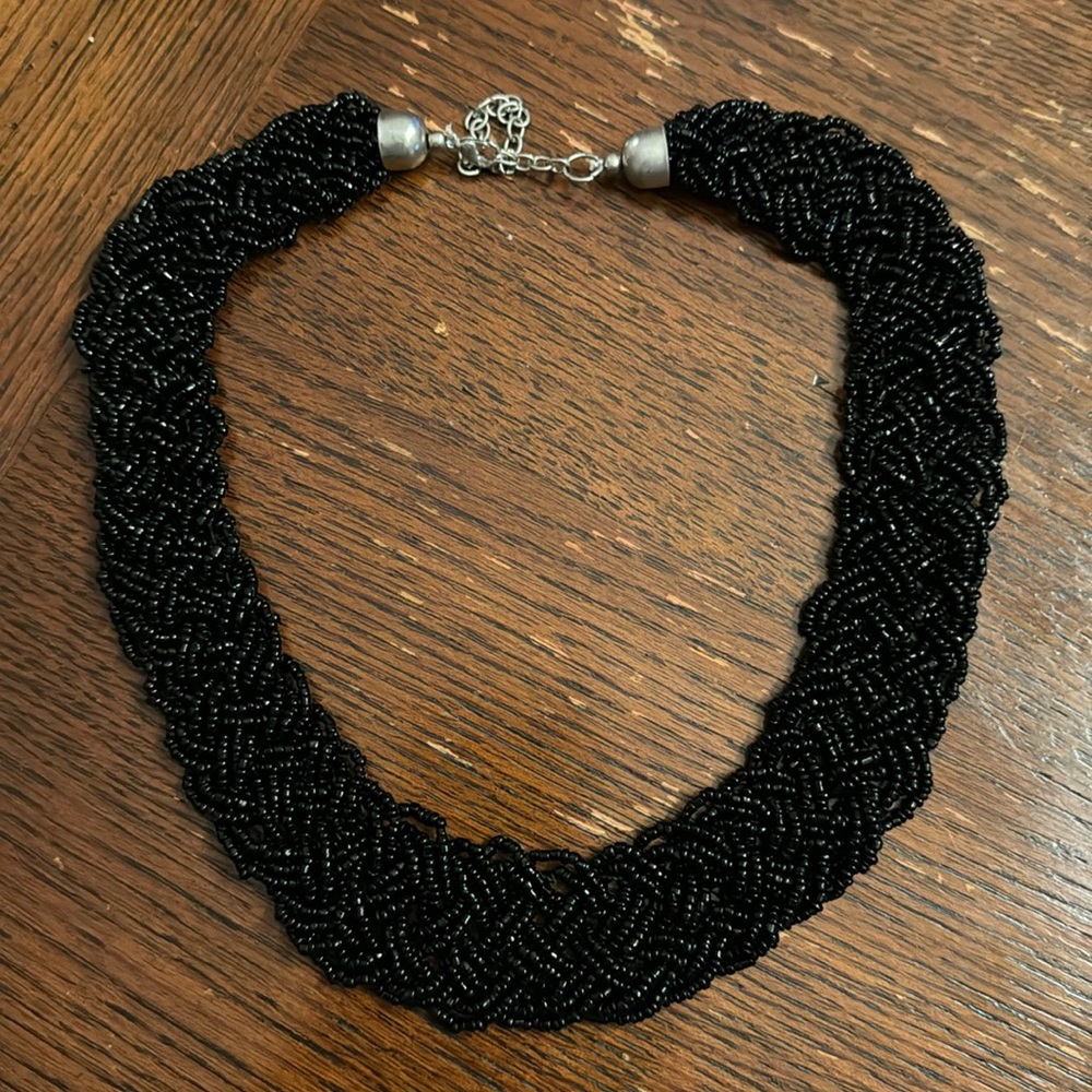 Black beaded necklace
